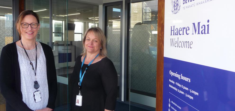 Ashburton Ministry of Social Development service centre manager (right) Marie Ward and deputy...