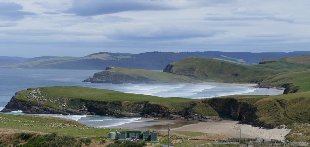 Looking southwest over the Yellow-Eyed Penguin Trust's new Long Point field base in the Catlins....