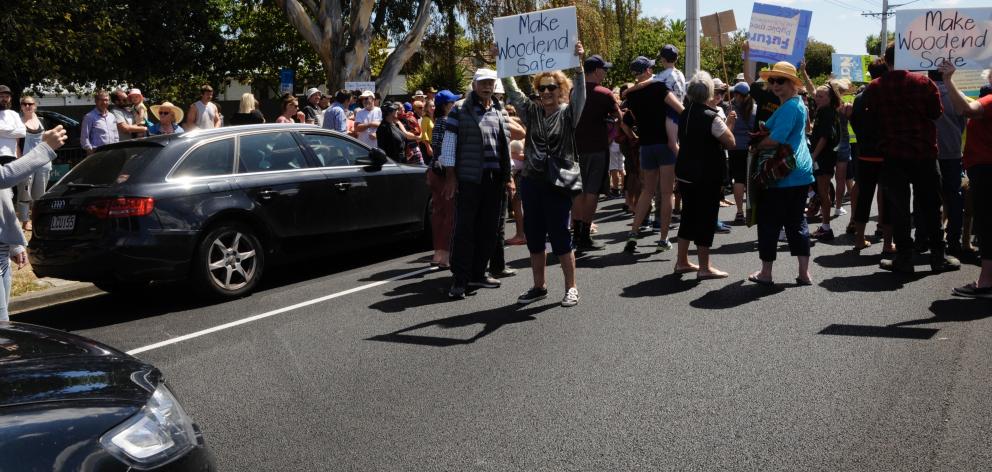 Protesters on State Highway 1.