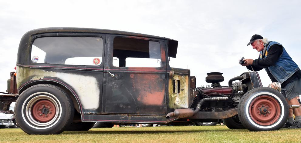 Snapping a photo of a 1932 jalopy is car enthusiast Graeme Haldane, of Dunedin. PHOTO: PETER...