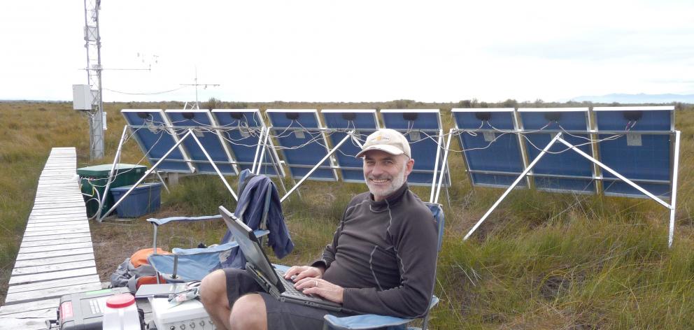 Assoc Prof David Campbell, of the University of Waikato, in the field researching peatlands....