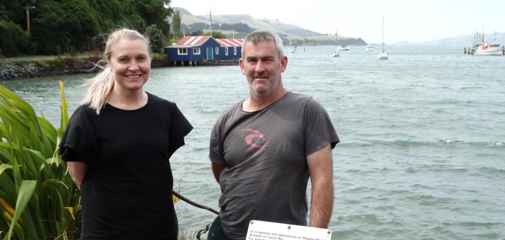 Careys Bay Community Regatta Day organising committee members Jo Kidston (left) and Robbie Ballantyne are urging fans of water sports to form teams and get ready for the Careys Bay Community Regatta Day next Sunday, March 22. PHOTO: BRENDA HARWOOD