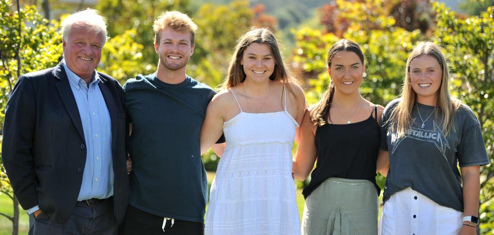 Chef de mission John Guthrie with Rory Sutherland, Tessa Aitken, Emma Taggart and Jess Marvin who...