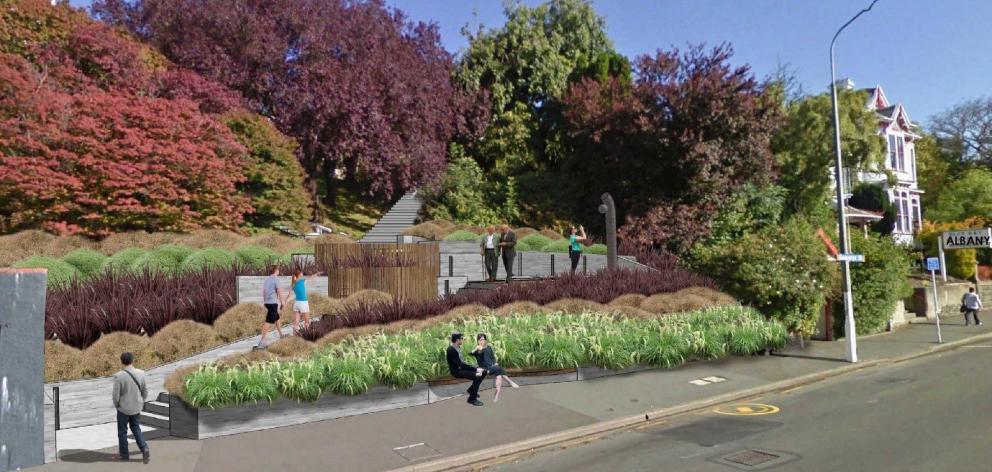 A 2018 concept image of what the memorial at the intersection of Albany and George Sts would...
