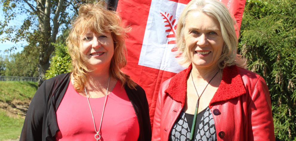 Retiring Dunedin South Labour MP Clare Curran (left) stands next to the party’s 2020 electorate...