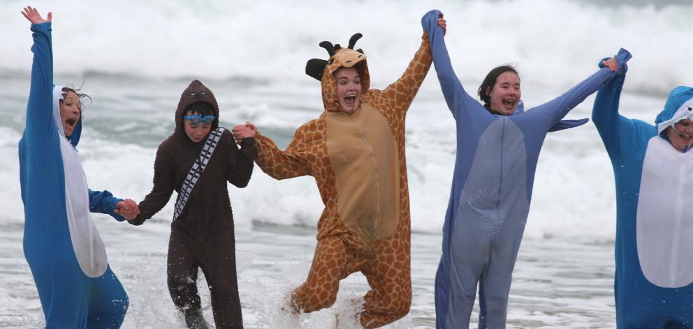  Lifeguards from the Balclutha Centennial Pool took the plunge yesterday at the Kaka Point Surf...