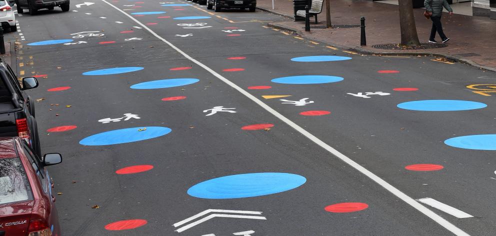 George St has been transformed into a series of dots and roads signs. PHOTO: STEPHEN JAQUIERY