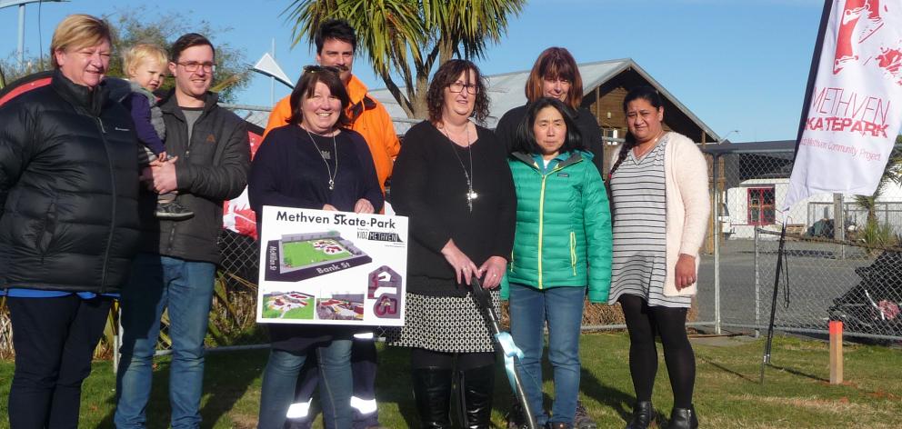 Kidz Methven committee members on the first day of construction in August last year were Tania...