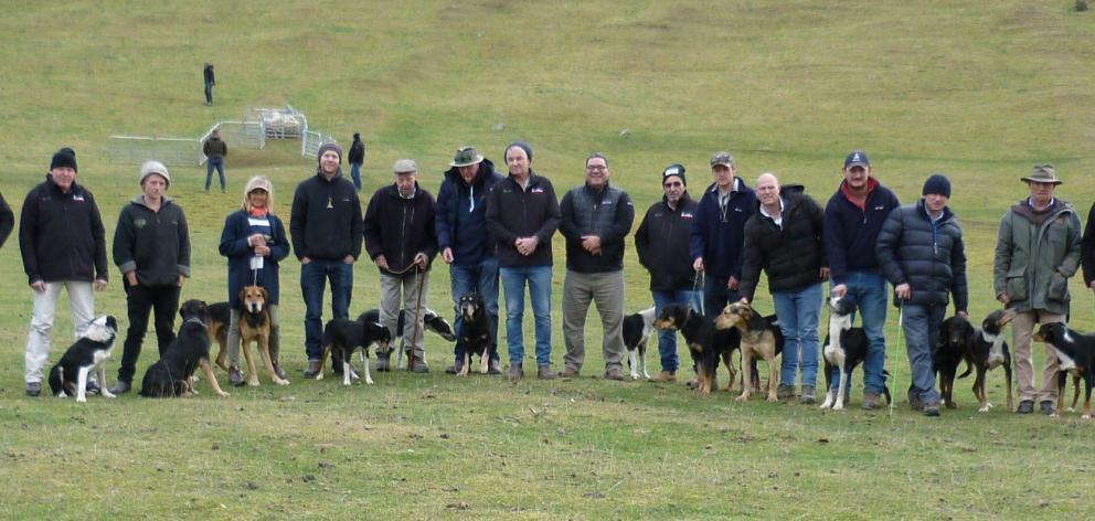 Mt. Nessing Collie Club competitors itching to start (from left) Brad Clouston,  Ian Wallace,...