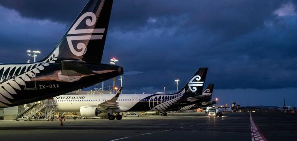 Air New Zealand planes parked up at Auckland Airport during the Covid-19 pandemic. Photo:...