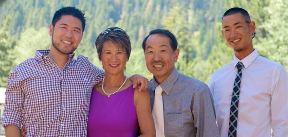 The Nii family - from left, Kevin, Nancy, Robert, and Tyler Nii. Photo: Supplied via RNZ