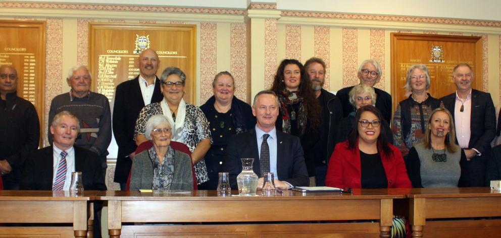 Members of the Waitaha Trust and the Waitaki District Council. PHOTO: GUS PATTERSON