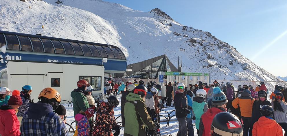 Fine weather and school holidays made for busy lifts at The Remarkables Ski Area, Queenstown,...