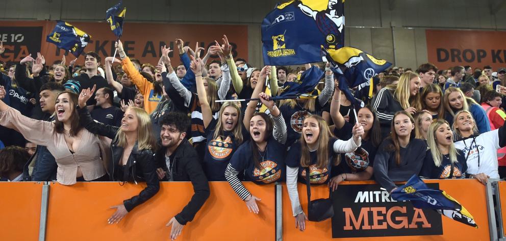 Fans in the Zoo at the Highlanders and Chiefs match on June 13. PHOTO: PETER MCINTOSH