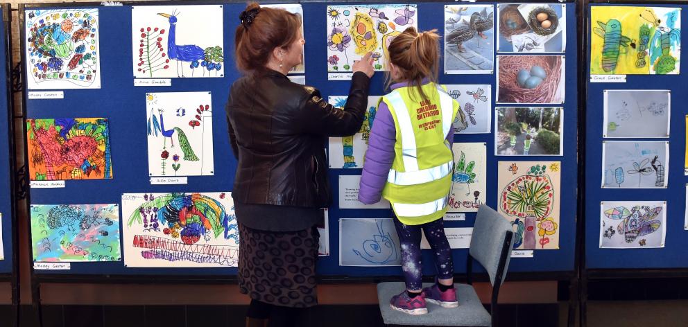 Dunedin teacher and visual artist Rod Eales and preschooler Mackenzie Murdoch (4). PHOTO: PETER...