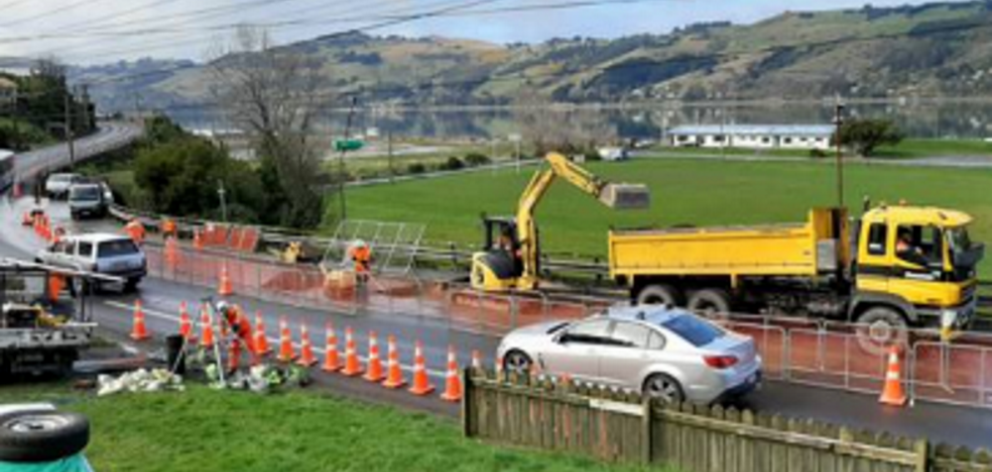 The works affect part of State Highway 88 near Ravensbourne.  Photo: NZTA