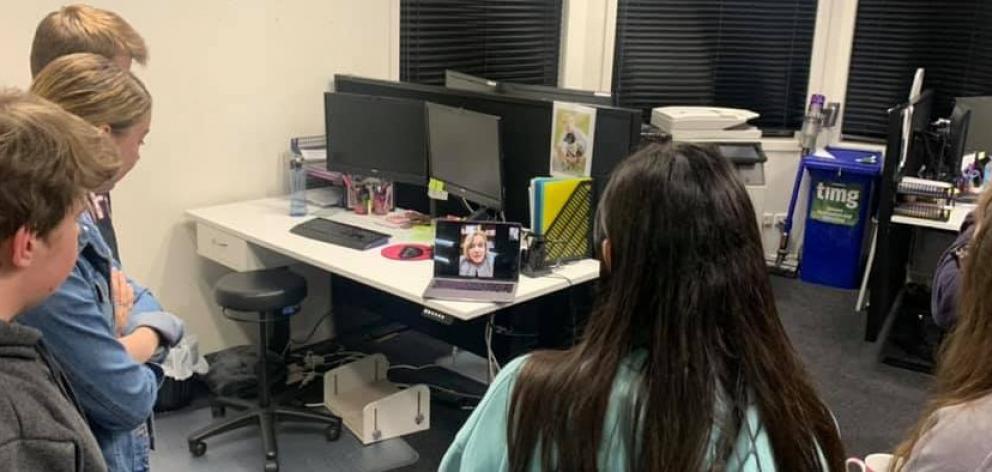 Judith Collins addresses Taieri party faithful via Zoom. PHOTO: FACEBOOK