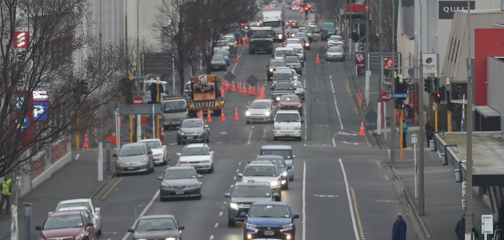 A recent picture of traffic congestion in Cumberland St. Photo: ODT files