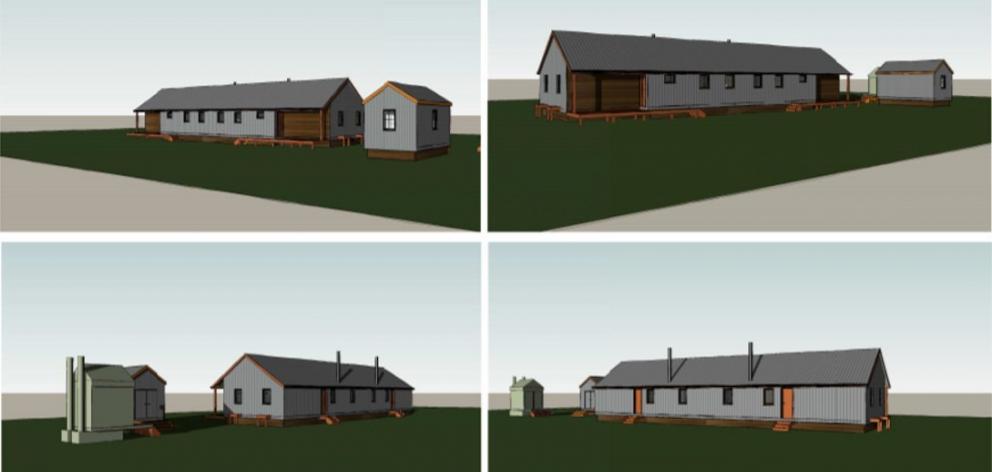 Images of  a proposed new school hut,  to be known as the Musterers’ Hut, to be built roughly...