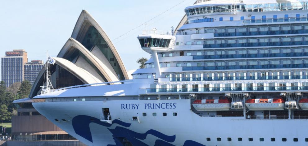 The Ruby Princess left Sydney on March 8 for New Zealand and returned 11 days later. Photo: Getty...