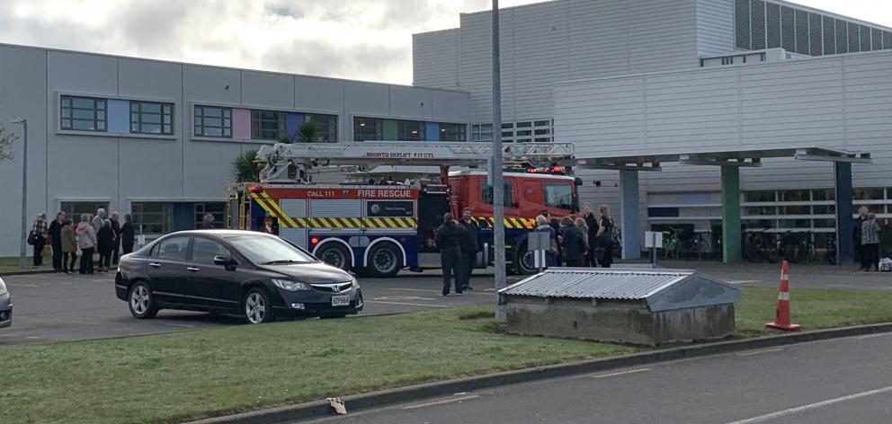 Fire crews were called to Southland Hospital this morning after a sprinkler was damaged, setting off an alarm. Photo: Abbey Palmer