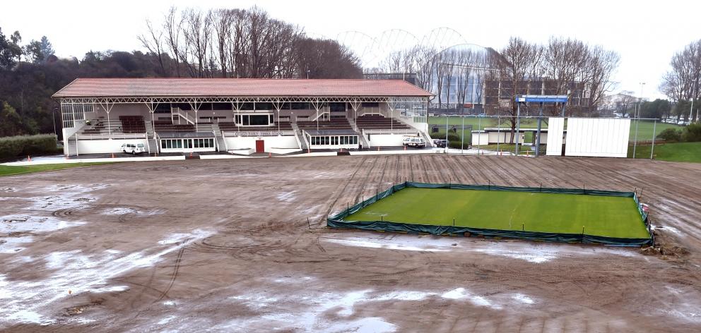 Work upgrading the drainage at the University of Otago Oval got under way early last week. PHOTO:...