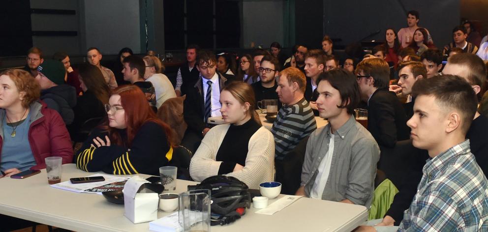 Starters Bar was packed as people turned out to hear from political youth leaders. 