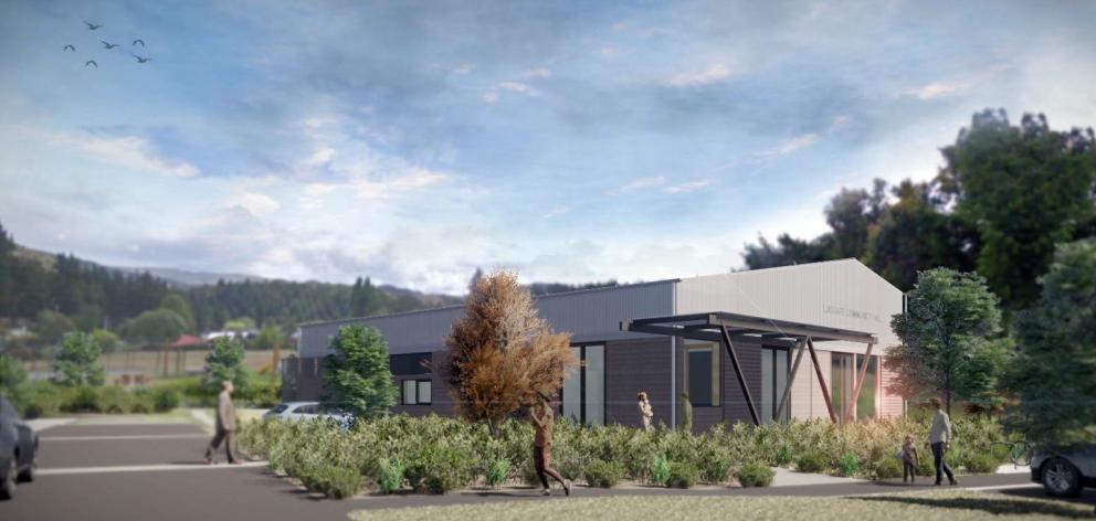 A view from southeast of the proposed new Luggate Memorial Centre. IMAGE: SALMOND ARCHITECTURE...