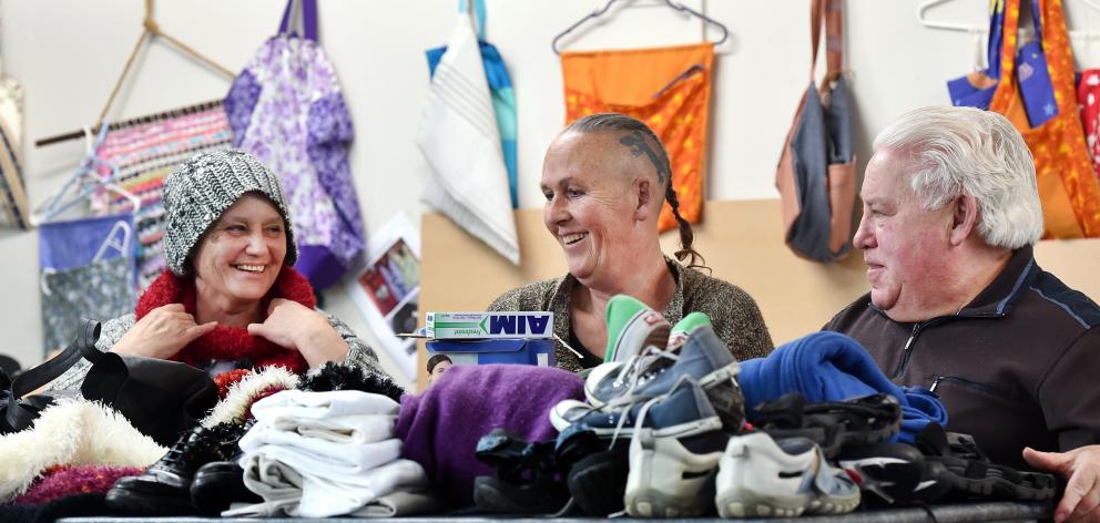 Day Shelter peer support people (from left) Brenda Leader, Frances Chenery and Michael...