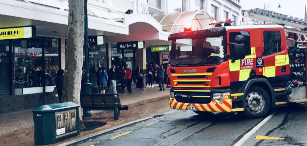 Fire crews at the scene this morning while attending to a fire at Burger King in the Meridian Mall. Photo: Craig Baxter Fire crews at the scene this morning while attending to a fire at Burger King in the Meridian Mall. Photo: Craig Baxter