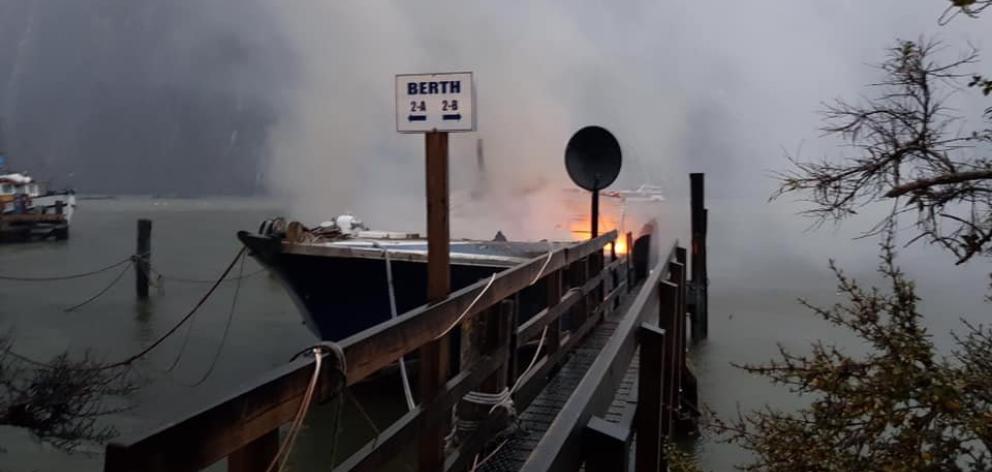 The fishing boat was still burning ‘‘quite well'' when firefighters arrived about two hours after...