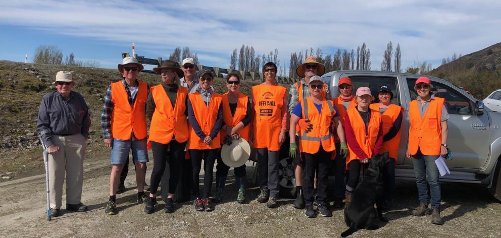 Volunteers who cleared rubbish from along the Cardrona River. PHOTOS: SUPPLIED