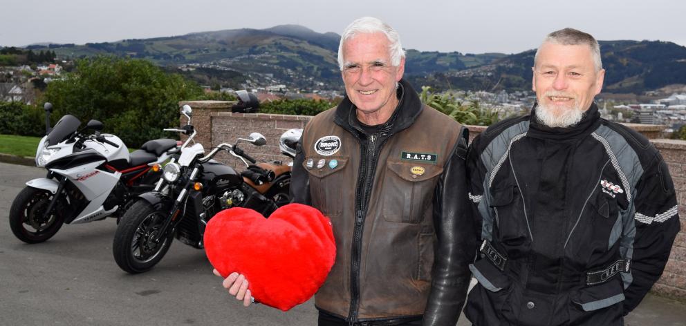 Bikers Rights Organisation of New Zealand Otago president John Russell (left) and vice-president...