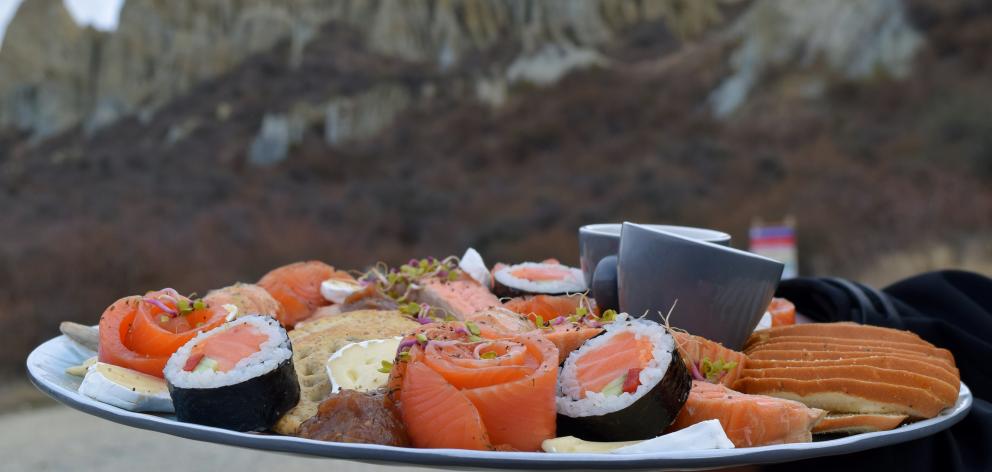 A High Country Salmon platter at the Clay Cliffs.