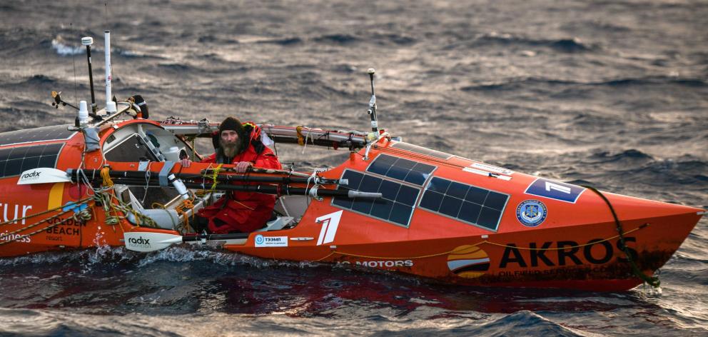 Transpacific rower Fedor Konyukhov nears the end of his journey. PHOTO: SUPPLIED
