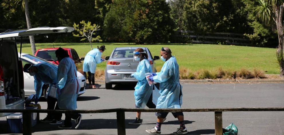 Greenhithe residents rushed to a Covid-19 pop-up testing station at Wainoni Park in response to a...