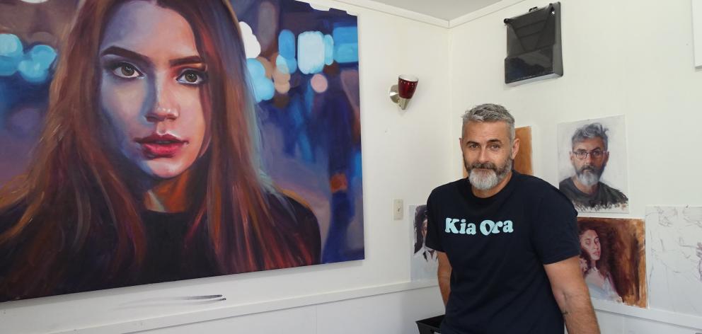 Award-winning New Zealand portrait artist Stephen Martyn Welch relaxes in his Wanaka studio ahead...