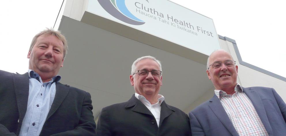 Balclutha facility Clutha Health First (CHF) is in a strong position for the year ahead, say operators (from left), Clutha Health Incorporated chairman Hamish Anderson, CHF chief executive Ray Anton, and CHF board chairman Bill Thomson. Photo: Richard Dav