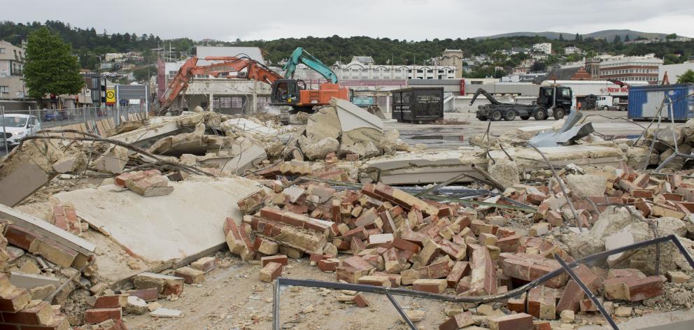 Demolition work has continued in St Andrew St, Dunedin, clearing the way for Dunedin’s new...
