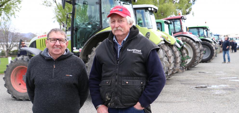 Tractor rally organisers Bryce McKenzie, of Pomahaka, (left) and Laurie Paterson, of Greenvale,...