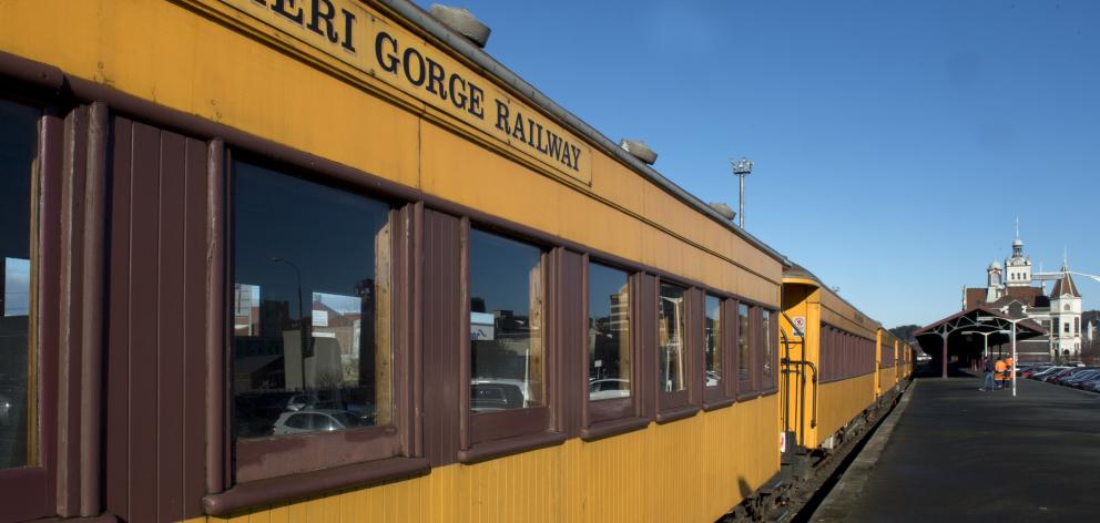 Train carriages take the platform to get some air. PHOTO: GERARD O’BRIEN

