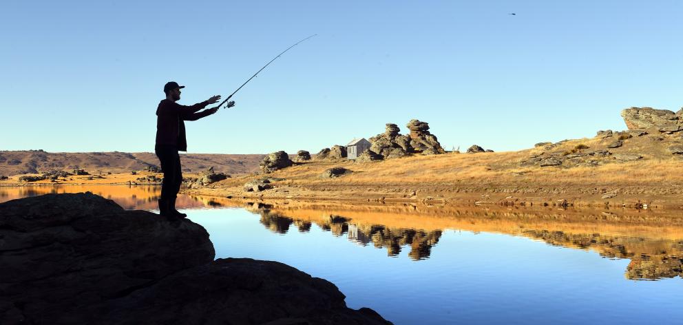An angler discovers the lure of Poolburn Dam. PHOTO: STEPHEN JAQUIERY

