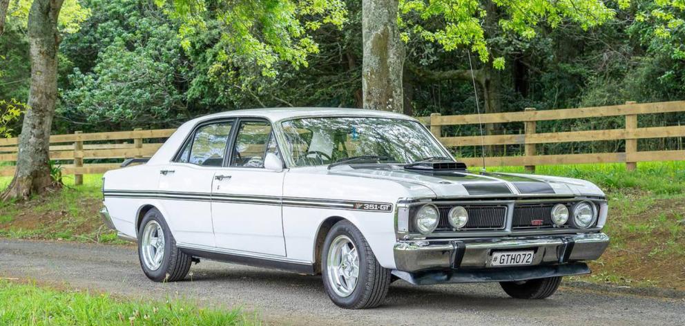 This 1972 Ford Fairmont XYGT Shaker is likely to be a crowd favourite. Photo / Webb's This 1972 Ford Fairmont XYGT Shaker is likely to be a crowd favourite. Photo / Webb's