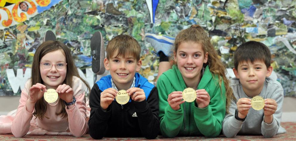 George Street Normal School pupils (from left) Emma Walker, Tarn Elder, sister Beth and Conor...