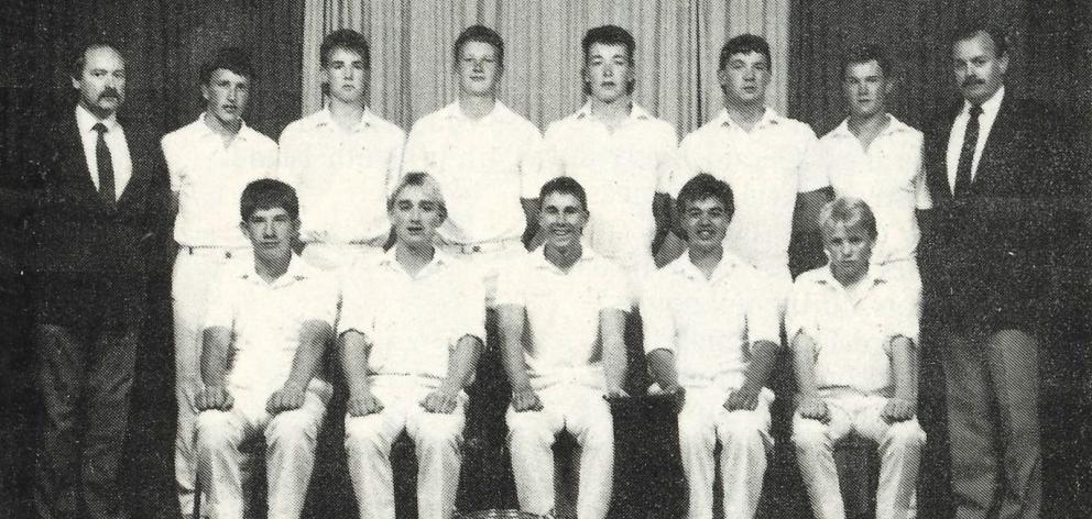 Steve Garland (back row, right) coached a Shirley Boys’ High School 1st XI featuring future Black...