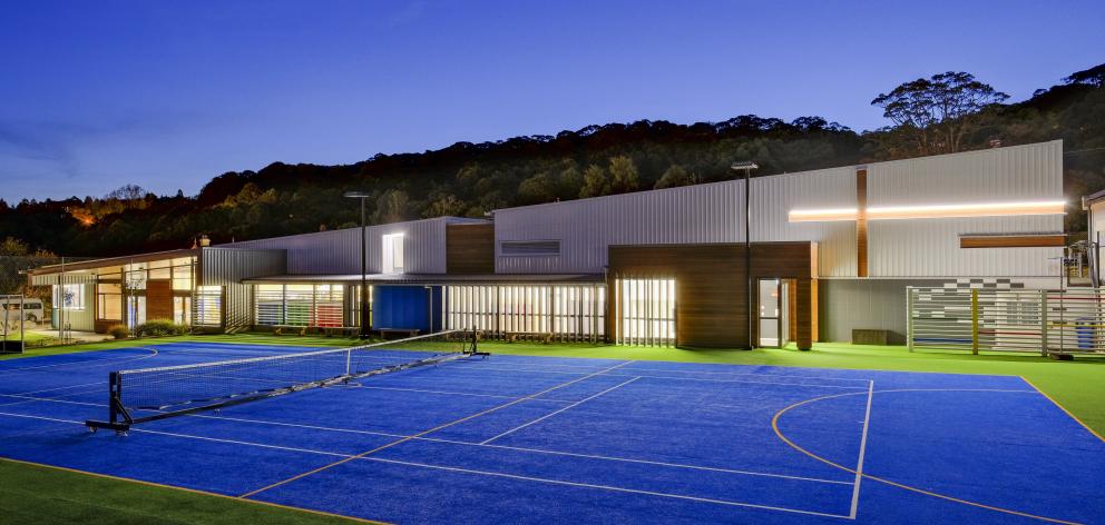 The visual and performing arts centre at St Hilda’s, seen from the new netball/tennis court....