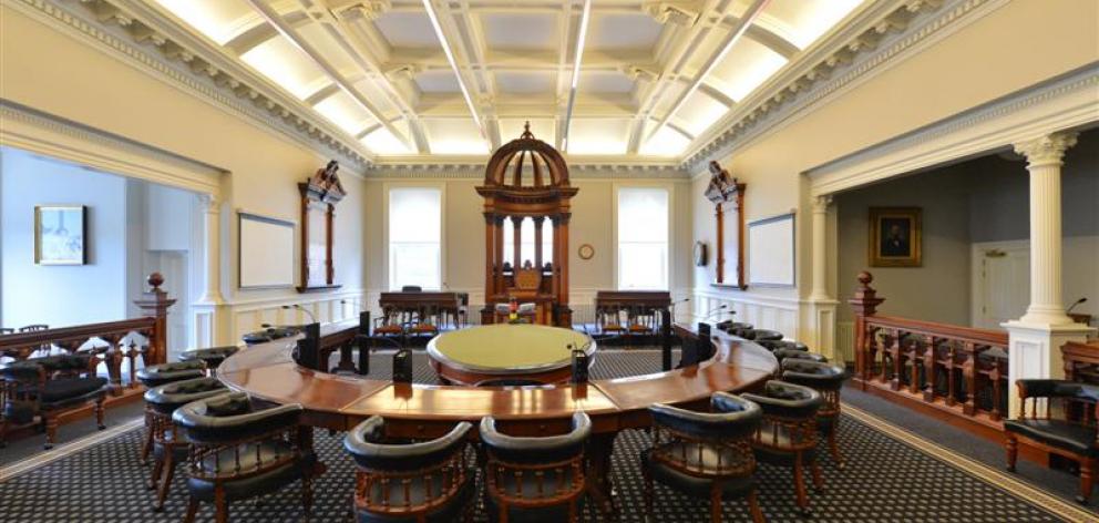 The council chamber in the Municipal Chambers.