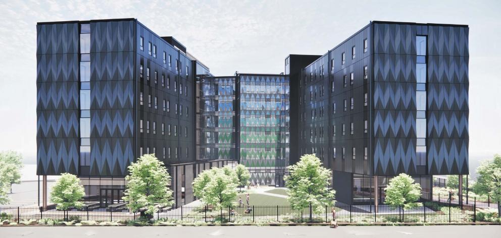 An artist’s impression of what the University of Otago’s new 14,000sqm K-shaped residential...