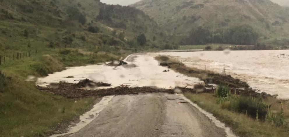 Danseys Pass Road is closed due to flooding. Photo: Central Otago District Council/ Fulton Hogan