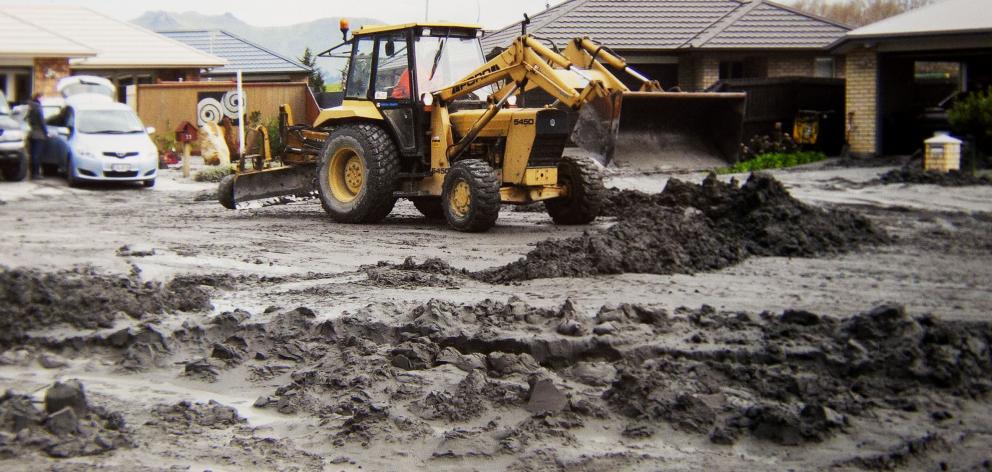 Bexley was flooded with silt and water forced up through the weakened ground by liquefaction...
